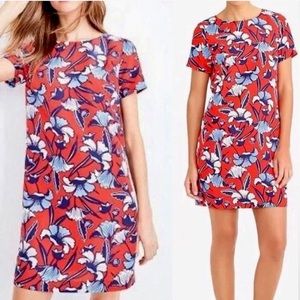 J. Crew Floral Short Sleeve Shift Dress, Size 8